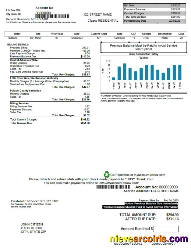 USA CARKW utility bill